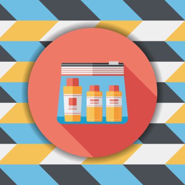 uzun gölge ile kozmetik kapları düz simgesi