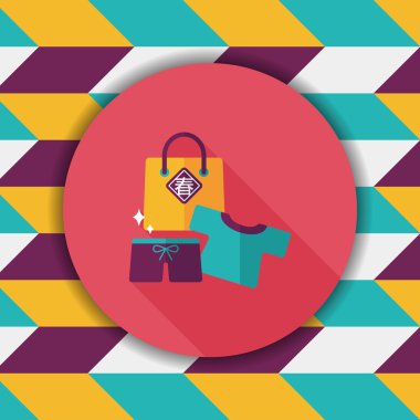 Çin yeni yılı satış düz simgesi ile uzun gölge, eps10