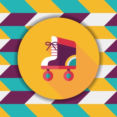 uzun gölge ile paten düz simgesi