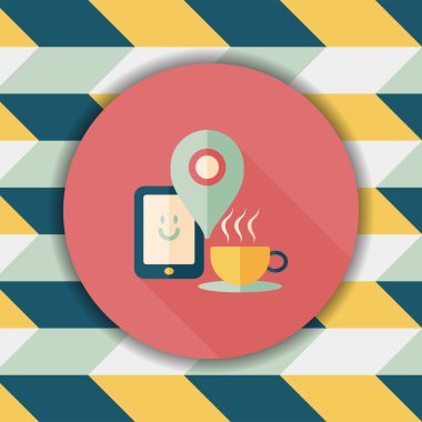 Uzun Gölge, eps10, kahve için gittiğinizde kahve düz simgesiyle 