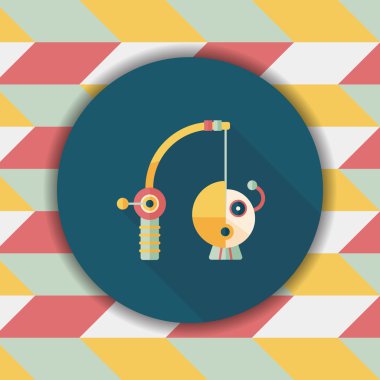 Uzun Gölge, eps10 ile balıkçılık oyuncak düz simgesi