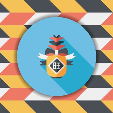 Çin yeni yılı uzun gölge pinea gönderdiğinizde, düz simgesiyle