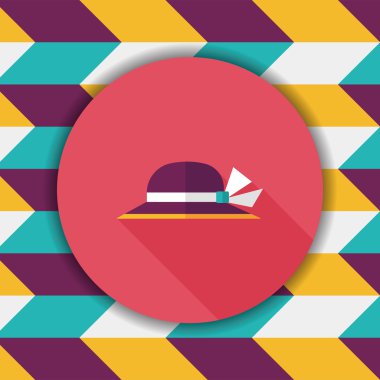 kadın şapka uzun gölge düz simgesiyle