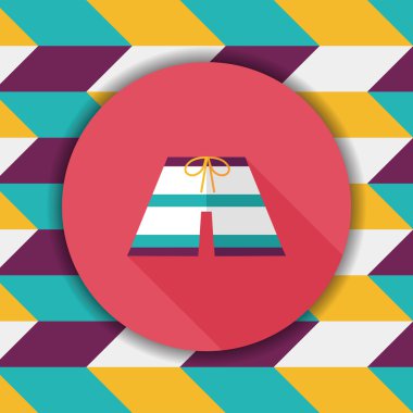 uzun gölge ile plaj pantolon düz simgesi