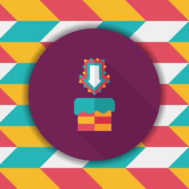 Uzun Gölge, eps10 ile çatı işareti düz simgesi