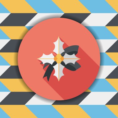 Atatürk çiçeği uzun gölge, eps10 düz simgesi