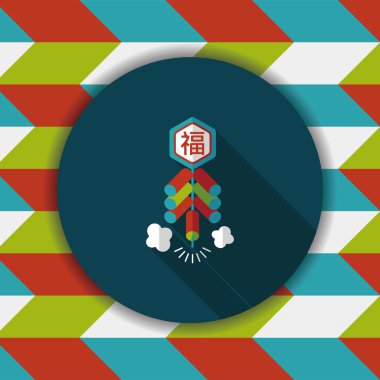 Çin yeni yılı düz simgesi, Çin festival cou eps10, word fu