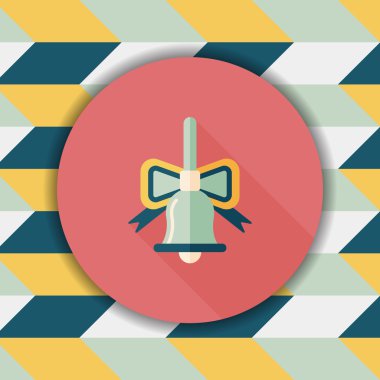 Uzun Gölge, eps10 ile Noel çanları düz simgesi