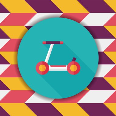 Scooter uzun gölge düz simgesi