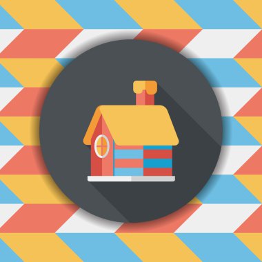 Noel evi düz simgesi ile uzun gölge, eps10