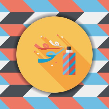 konfeti düz simgesi ile uzun gölge, eps10