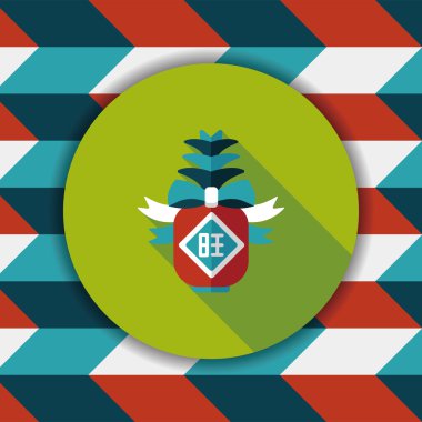 Çin yeni yılı uzun gölge pinea gönderdiğinizde, düz simgesiyle