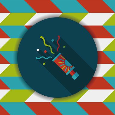 konfeti düz simgesi ile uzun gölge, eps10