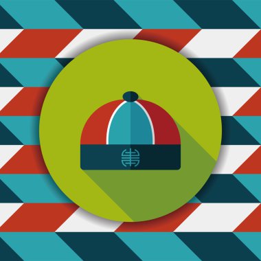 Çince hat düz simgesi ile uzun gölge, eps10