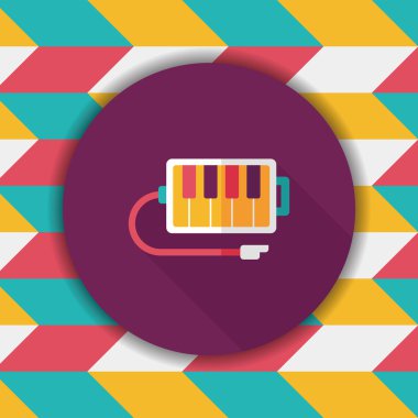 uzun gölge ile piyano düz simgesi