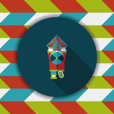 Çin yeni yılı uzun gölge, eps10, küçük bo düz simgesiyle