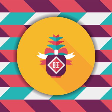 Çin yeni yılı uzun gölge pinea gönderdiğinizde, düz simgesiyle