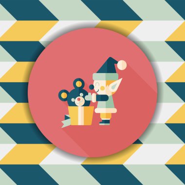 Uzun Gölge, eps10 ile Noel elf düz simgesi