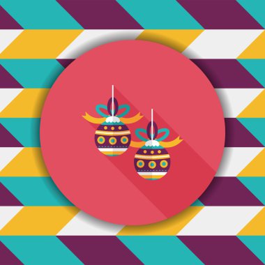 Uzun Gölge, eps10 ile Noel top düz simgesi