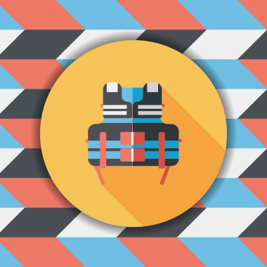 Hayat uzun gölge ile yelek düz simgesi