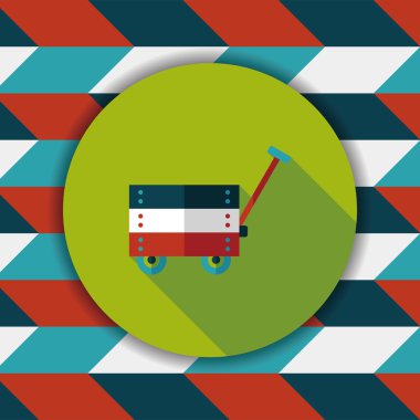 oyuncak sepeti düz simgesi ile uzun gölge, eps10