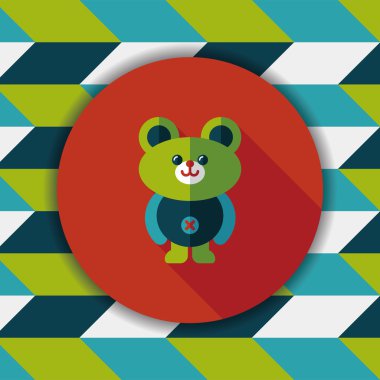 oyuncak ayı uzun gölge düz simgesi