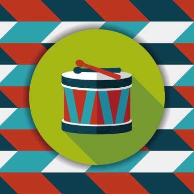 Uzun Gölge, eps10 davul düz simgesi