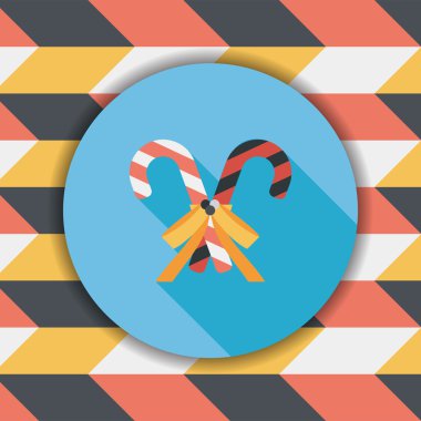 Uzun Gölge, eps10 ile Noel candy cane düz simgesi