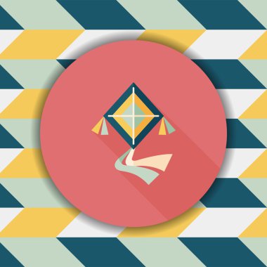 uçurtma düz simgesi ile uzun gölge, eps10