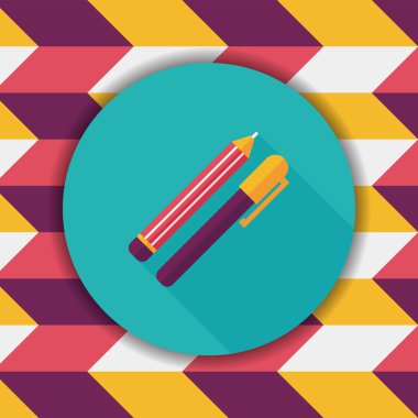 Uzun Gölge, eps10 kalem ve kurşun kalem düz simgesi