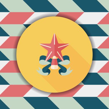 Noel yıldız düz simgesi ile uzun gölge, eps10