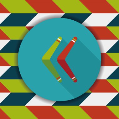 Bumerang uzun gölge düz simgesi