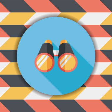 uzun gölge ile dürbün düz simgesi