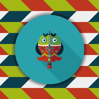 Çin yeni yılı uzun gölge, eps, düz simgesiyle Çince lu balık.