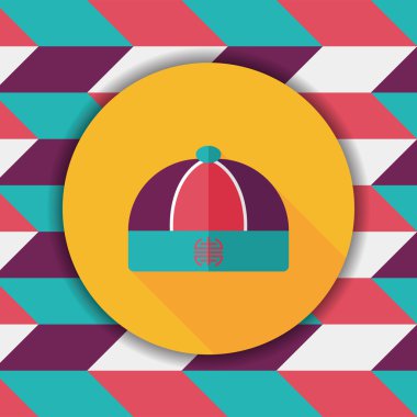 Çince hat düz simgesi ile uzun gölge, eps10