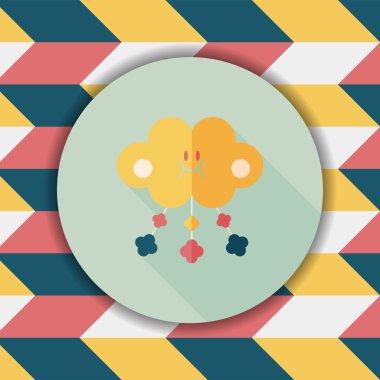 oyuncak uzun gölge, eps 10 düz simgesiyle asılı Bebek karyolası/beşik