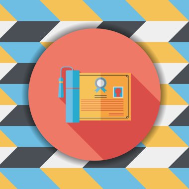 Uzun Gölge, eps10 ile Diploma düz simgesi