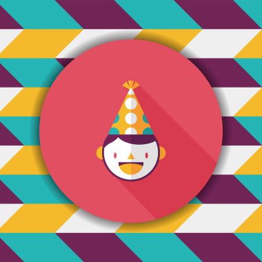 verjaardag partij jongen platte pictogram met lange schaduw, eps10