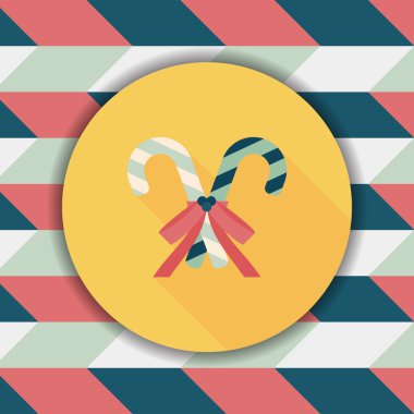 Uzun Gölge, eps10 ile Noel candy cane düz simgesi