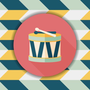 Uzun Gölge, eps10 davul düz simgesi