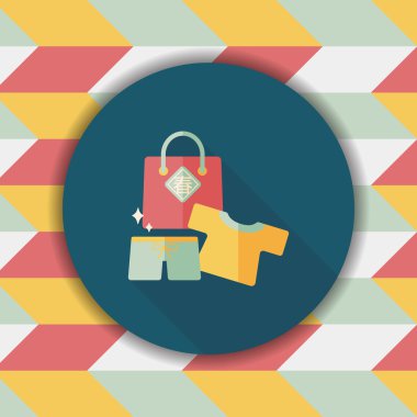 Çin yeni yılı satış düz simgesi ile uzun gölge, eps10