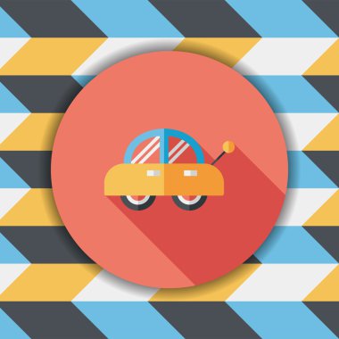 oyuncak araba uzun gölge düz simgesiyle