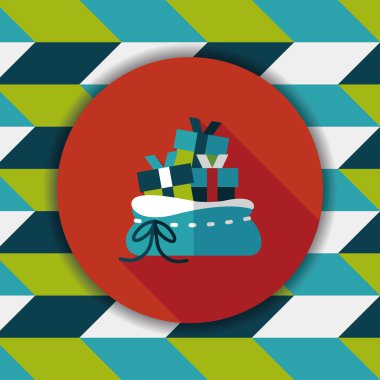 Noel kızı düz simgesi ile uzun gölge, eps10