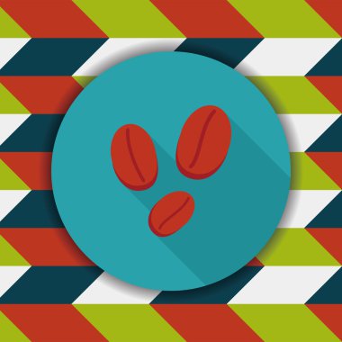 kahve çekirdeği uzun gölge, eps10 düz simgesiyle