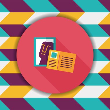 kartpostal uzun gölge düz simgesi