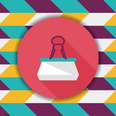 düz siyah ataş simgesi ile uzun gölge, eps10