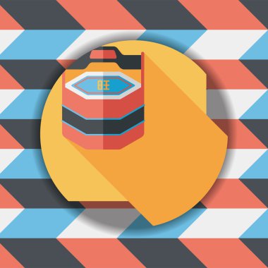 Çin yeni yıl hediye kutusu düz simgesiyle uzun gölge, eps10