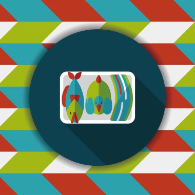 Çin yeni yılı uzun gölge, eps10, ibadet teklif ile düz simgesi