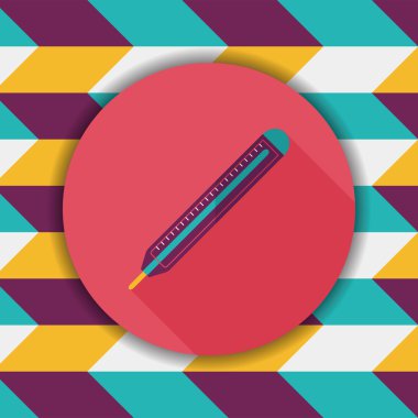 termometre ile uzun gölge düz simgesi