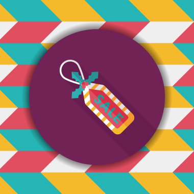 Noel satış etiketi düz simgesi ile uzun gölge, eps10